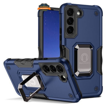 For Samsung Galaxy A16 5G Hybrid 2 in 1 Hard PC TPU Heavy Duty Rugged Bumper Shockproof with Magnetic Ring Kickstand Case Cover