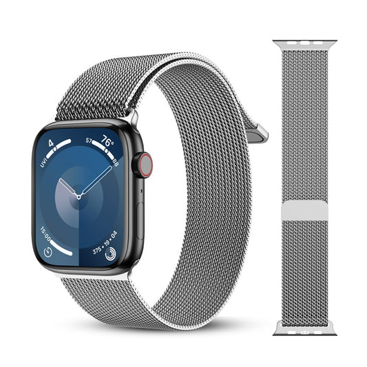 echelon Ironclad Stainless Steel Loop for Apple Watch Series 9 45mm/Watch Series 10 46mm / Watch SE (2022) 44mm - Silver, Apple Watch Accessories