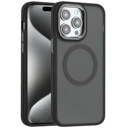 For Apple iPhone 11 Pro Max Frosted Translucent Hybrid with Magnetic Circle MagSafe Compatible, Military Grade Shockproof Slim Case Cover Black