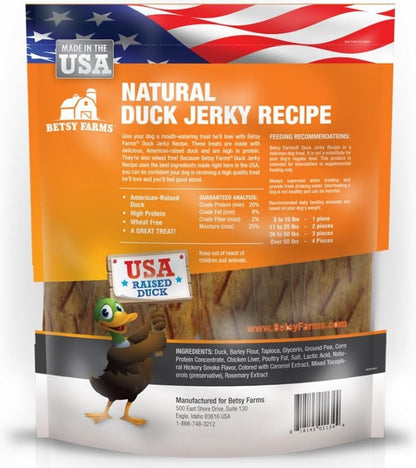 Betsy Farms Natural Duck Jerky Recipe Dog Treats [Dog Supplies] 24 oz