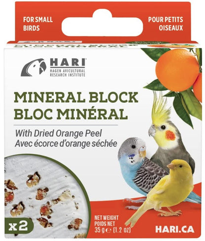 HARI Orange Peel Mineral Block for Small Birds [Bird Supplies] 1.2 oz