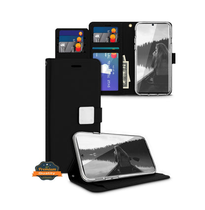 For Apple iPhone 16 Plus (6.7") PU leather Wallet 6 Card Slots folio with Wrist Strap & Kickstand Pouch Flip Shockproof Case Cover