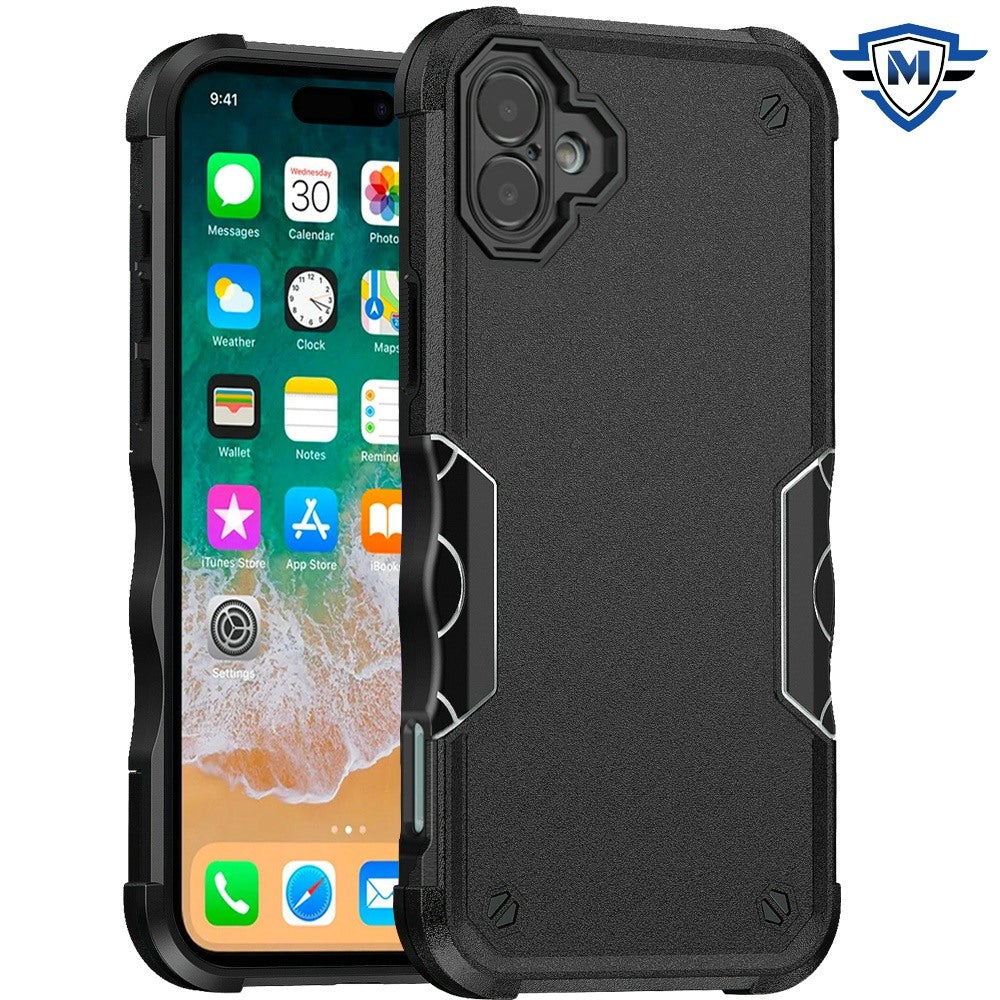 For Apple iPhone 16 Plus (6.7") Back Hybrid Slim Fit Thin Lightweight Shockproof Hard PC Bumper Frame 2in1 Armor Protection Case Cover