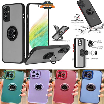 For Samsung Galaxy A16 5G Ring Holder Kickstand [with Magnetic] TPU Shockproof & Lens Protector Hybrid Armor Case Cover