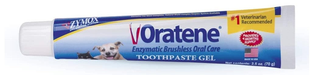 Zymox Oratene Enzymatic Brushless Toothpaste Gel for Dogs and Cats [Dog Supplies] 2.5 oz