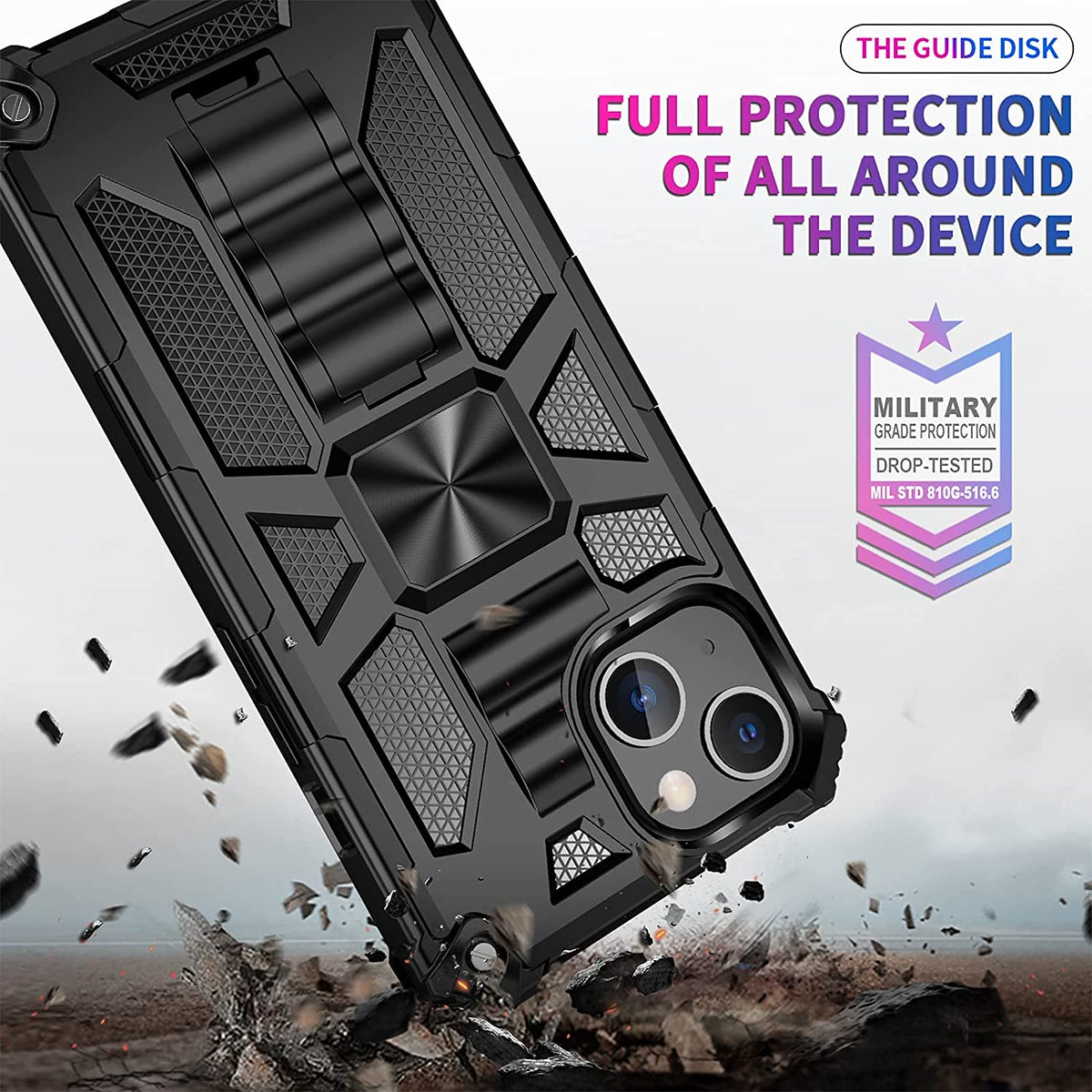 For Samsung Galaxy A16 5G Built in Magnetic Kickstand, Military Hybrid Bumper Heavy Duty Dual Layers Rugged Protective Case Cover