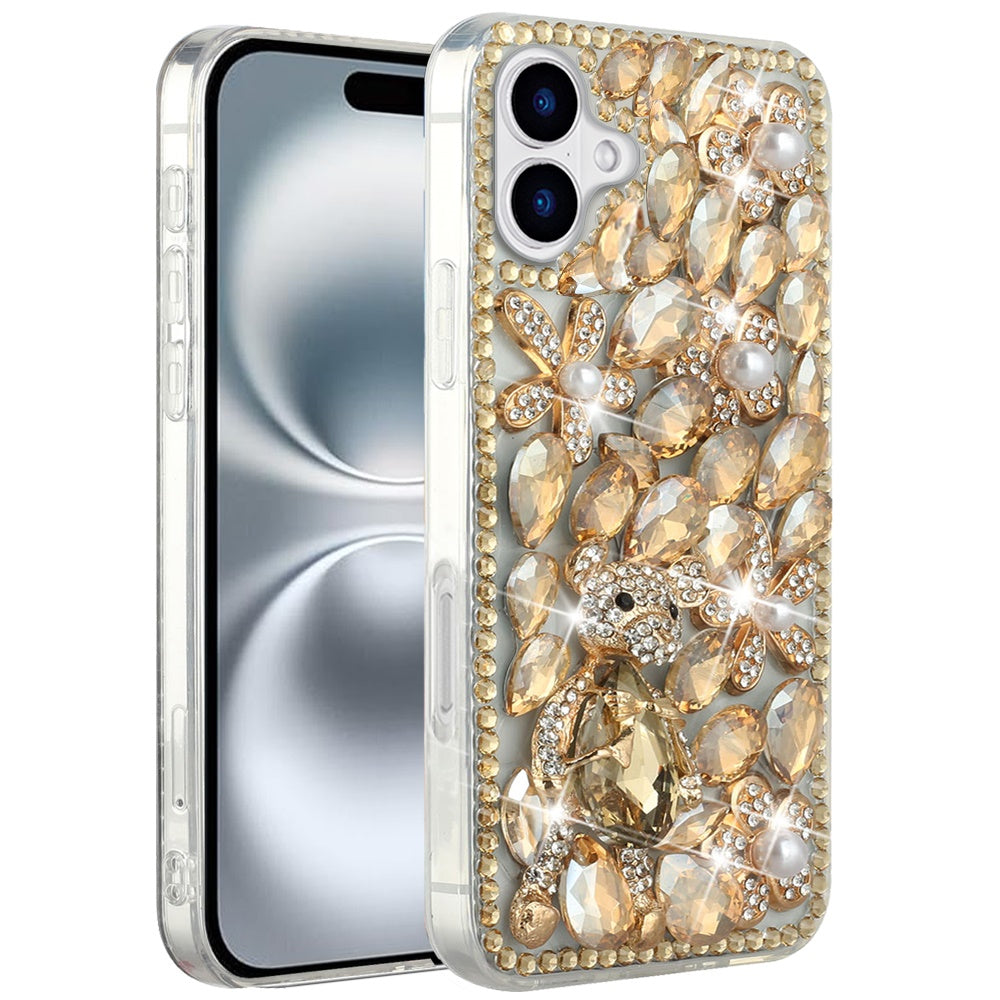 For Samsung Galaxy S24 FE /Fan Edition Bling Crystal 3D Full Diamonds Luxury Sparkle Rhinestone Hybrid Protective Case Cover