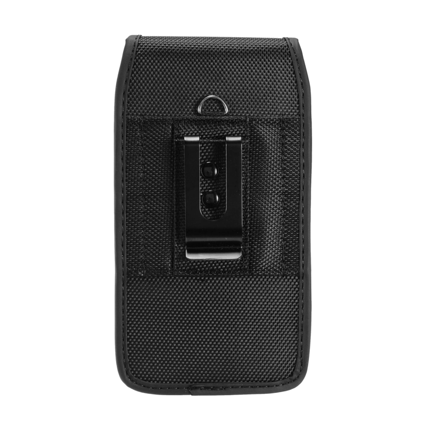 For Apple iPhone 16 Pro Max (6.9") Pouch Holster Cell Phone Case Universal Vertical Nylon with Clip /Loops Belt Holder Rugged Waist Carrying Cover [Black]