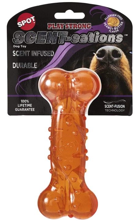 Spot Scent-Sation Peanut Butter Scented Bone [Toys Other for Dog] 6" - 1 count