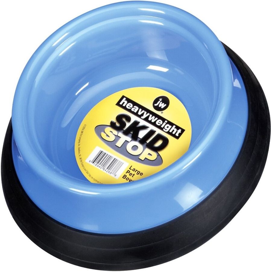 JW Pet Heavyweight Skid Stop Bowl [Dishes Plastic for Dog] Large - 9.25" Wide x 2.5" High