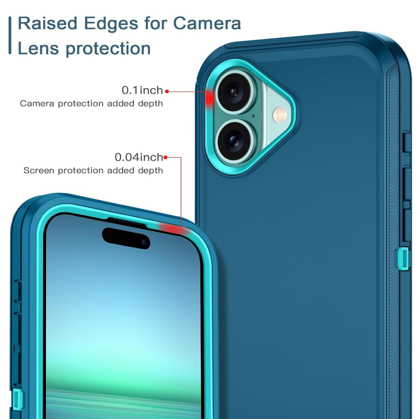 For Apple iPhone 16 Plus (6.7") 3-Layer Protection Case Shockproof Rugged Design with Enhanced Durability Hybrid Heavy Duty Protection Case Cover