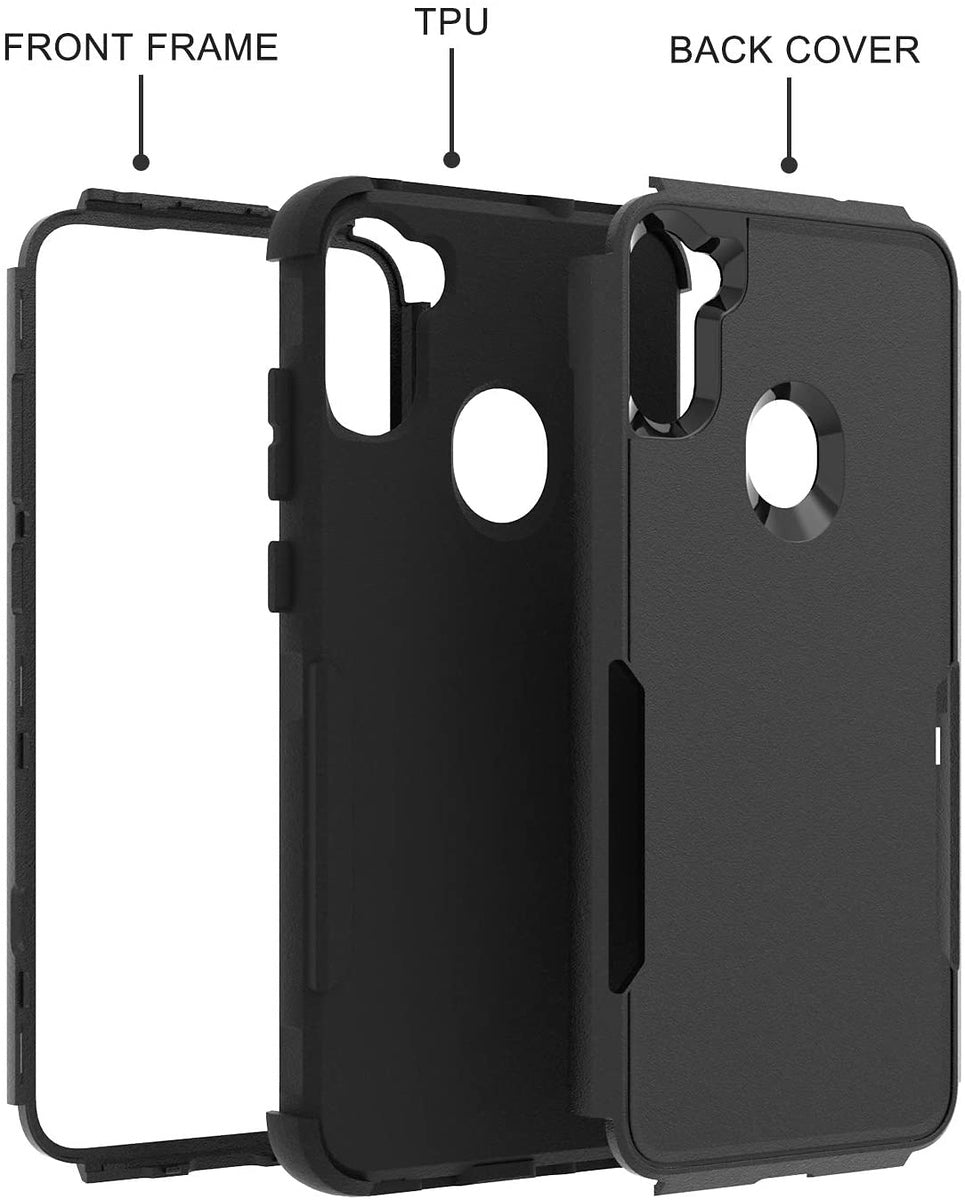 For Apple iPhone 16 (6.1") Tough Hybrid Shockproof Silicone Rubber TPU + Hard PC Heavy Duty Three Layer Armor Protection Case Cover