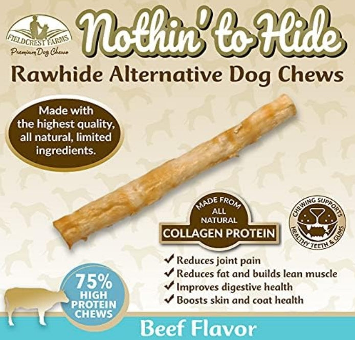 Fieldcrest Farms Nothin to Hide Beef Twist Stix Small [Dog Supplies] 10 count