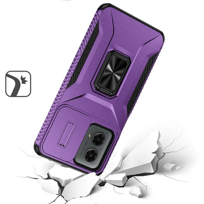 For Apple iPhone 16 (6.1") Camera Cover Phone Case with Magnetic Rotation Ring Stand [Military Grade] Hybrid Hard TPU Shockproof Case Cover