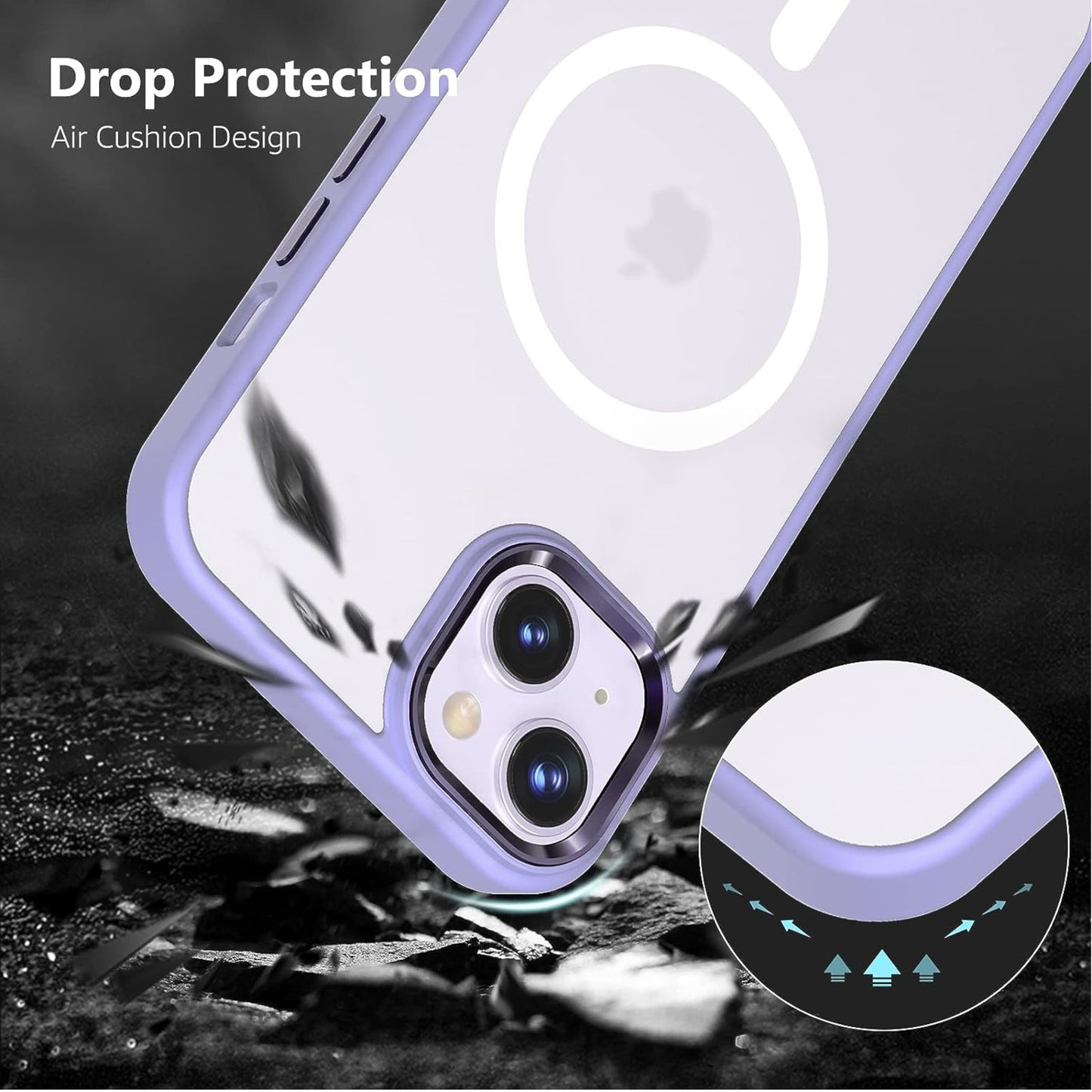 For Apple iPhone 15 Pro Max (6.7") Compatible with MagSafe [Strong Magnetic] Translucent Matte Back Shockproof  Phone Case Cover