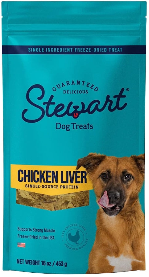 Stewart Chicken Liver Freeze Dried Dog Training Treats [Dog Supplies] 16 oz