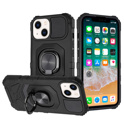 For Apple iPhone 16 Plus (6.7") Hybrid Dual Layer with Rotate Magnetic Ring Stand Holder Kickstand, Rugged Shockproof Case Cover