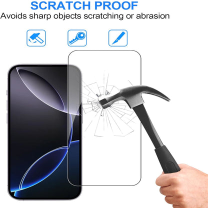 For Apple iPhone 16 (6.1") Anti-Fingerprint Tempered Glass Screen Protector 9H Hardness, HD, Bubble-Free Protector Clear