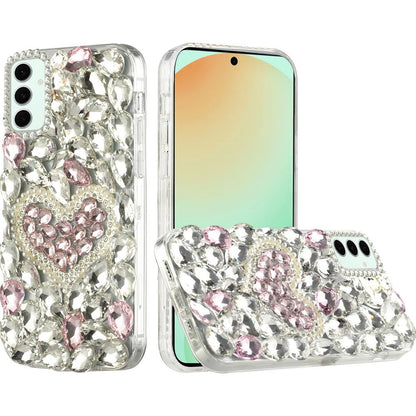 For Samsung Galaxy S24 FE /Fan Edition Bling Crystal 3D Full Diamonds Luxury Sparkle Rhinestone Hybrid Protective Case Cover