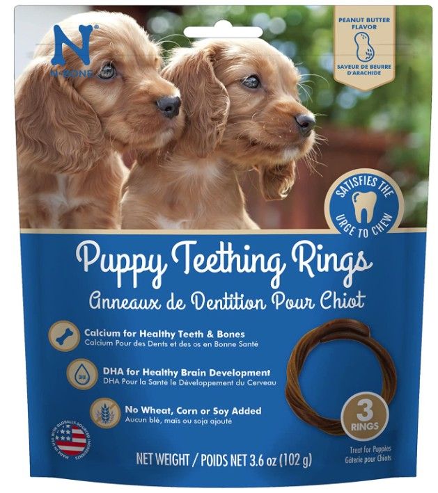 N-Bone Puppy Teething Rings Peanut Butter Flavor [Treats Packaged for Dog] 3 count