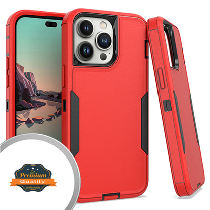 For Apple iPhone 15 (6.1") Hybrid Shockproof Silicone Rubber TPU + Hard PC Heavy Duty Three Layer Body Protection  Phone Case Cover