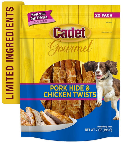 Cadet Gourmet Pork Hide and Chicken Twists [Dog Supplies for Dog] 22 count