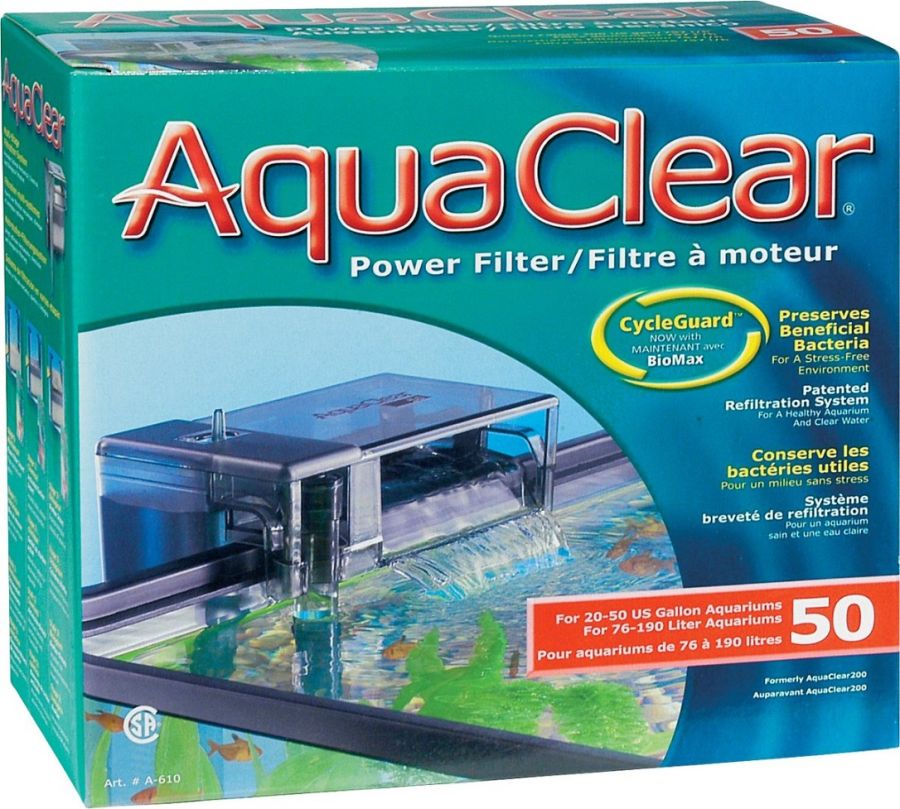 Aquaclear Power Filter [Filters Power Filters] Aquaclear 50 (200 GPH - 20-50 Gallon Tanks)