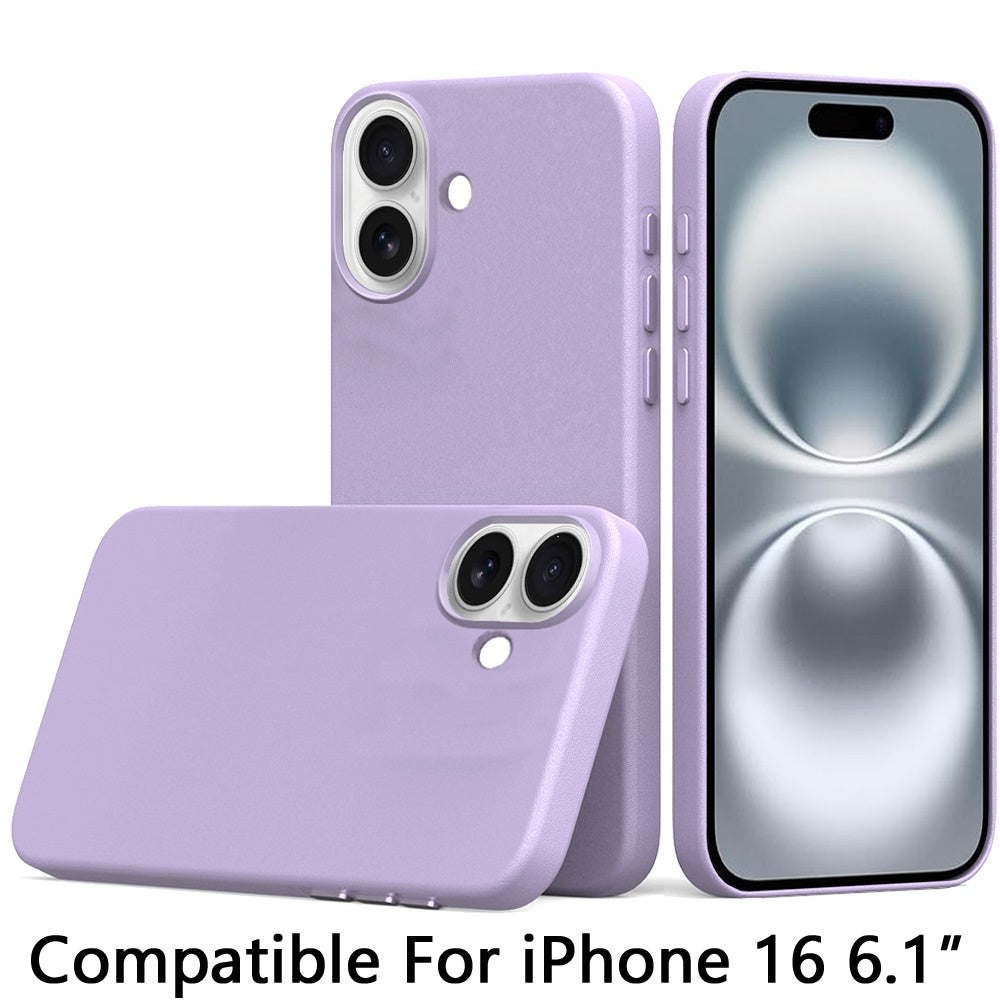 For Apple iPhone 16 Pro Max (6.9") PU Leather with inner Magnetic Circle Compatible with MagSafe, Rubber TPU Colored Metal Buttons Case Cover