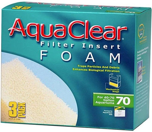 Aquaclear Filter Insert Foam [Filter Pads for Aquarium] Size 70 - 3 count