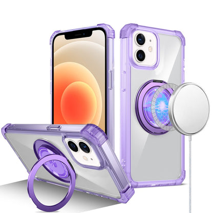 For Samsung Galaxy S21 Ultra Shield Magnetic [Compatible with Magsafe] with 360° Rotatable Ring Holder Invisible Stand Transparent Case Cover