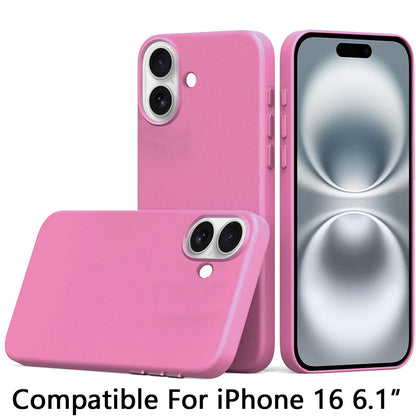 For Apple iPhone 16 Pro Max (6.9") PU Leather with inner Magnetic Circle Compatible with MagSafe, Rubber TPU Colored Metal Buttons Case Cover