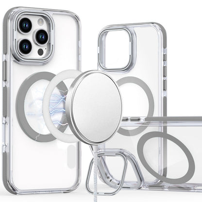 Apple iPhone 16 Plus (6.7") Hybrid Clear Invisible Camera Bracket Stand [With Magsafe Magnetic Circle] Shockproof Color Frame