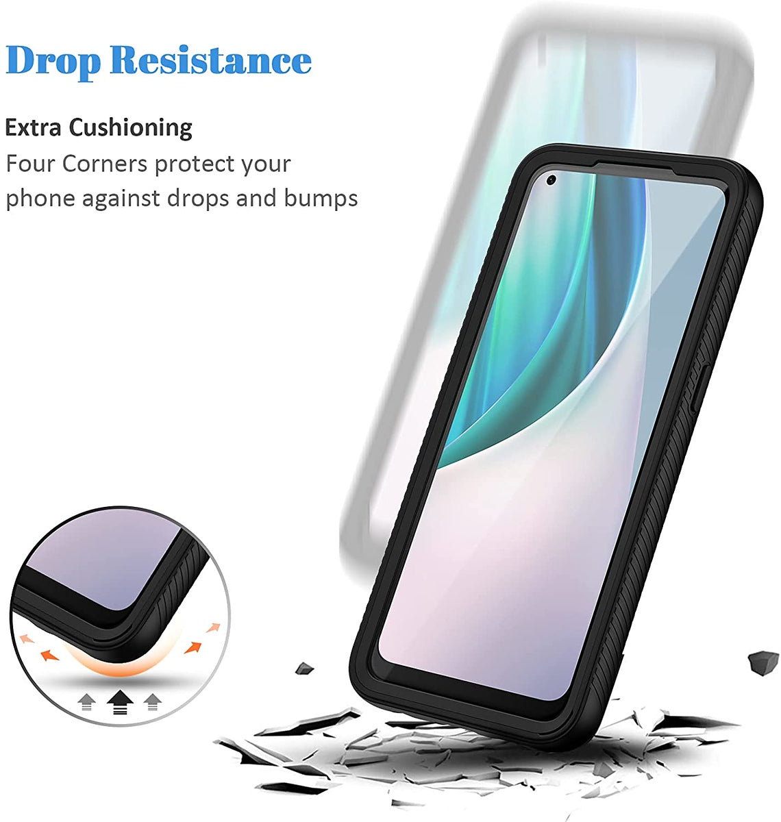 For Apple iPhone 15 Pro Max (6.7") Full Body Slim Hybrid Double Layer Hard TPU Transparent Back Rugged Shockproof  Phone Case Cover