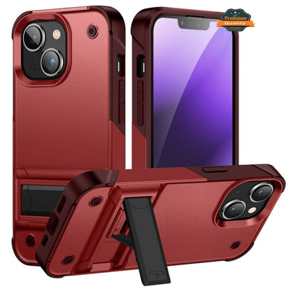 For Apple iPhone 15 Plus (6.7") Heavy Duty with Kickstand Stand Hybrid Sturdy Military Armor Durable Shockproof Bumper  Phone Case Cover