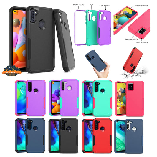 For Apple iPhone 16 Plus (6.7") Tough Hybrid Shockproof Silicone Rubber TPU + Hard PC Heavy Duty Three Layer Armor Protection Case Cover