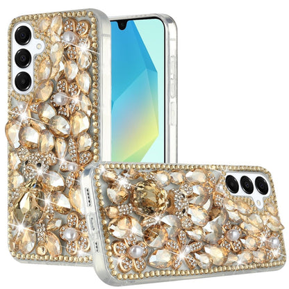 For Samsung Galaxy A16 5G Bling Crystal 3D Full Diamonds Luxury Sparkle Rhinestone Hybrid Protective Case Cover