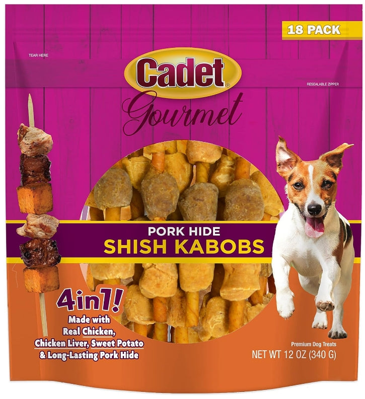 Cadet Gourmet Pork Hide Shish Kabobs [Dog Supplies] 18 count