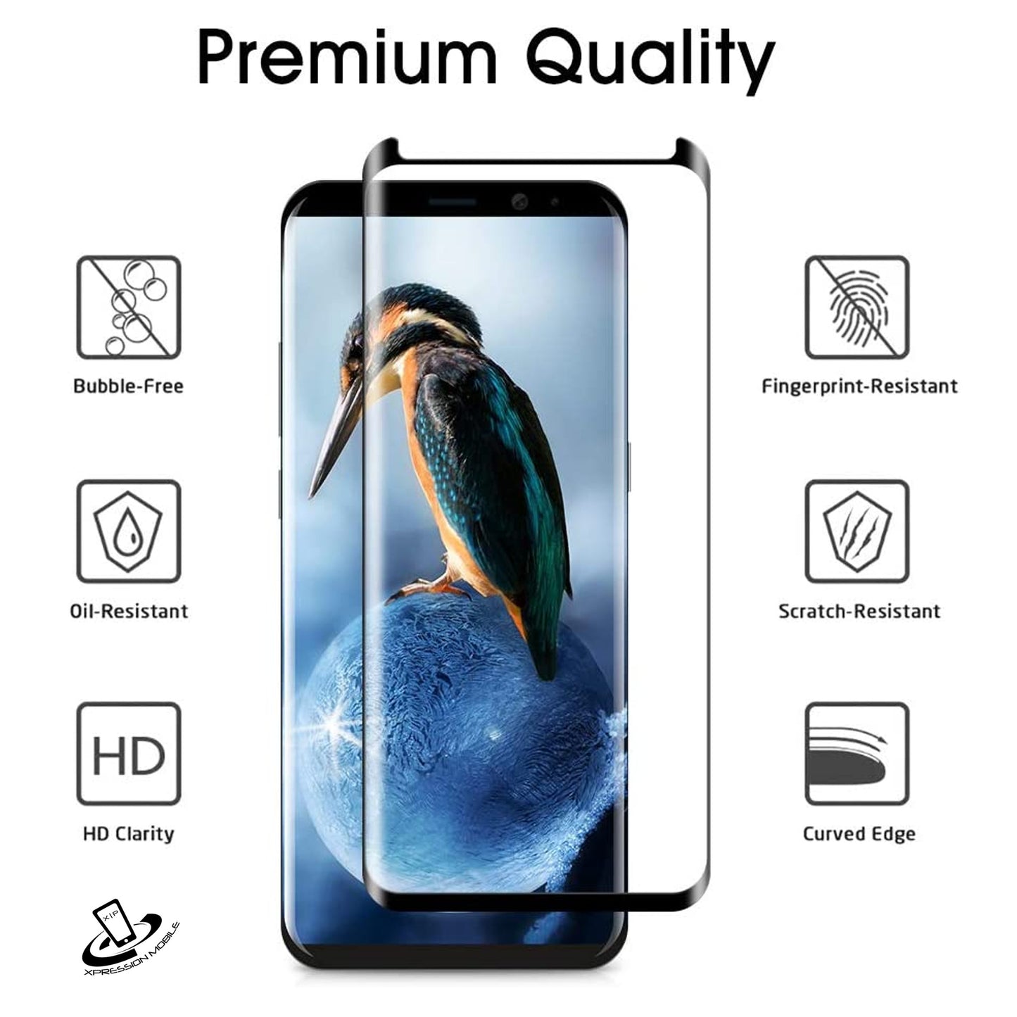 For Samsung Galaxy S22 Ultra Screen Protector 3D Curved Edge Full Coverage 9H Hardness Temper Glass Full Cover Protector Clear Black