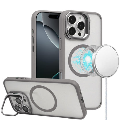 For Apple iPhone 16 Pro (6.3") Hybrid Magnetic Cool Case with Camera Stand Fits MagSafe Accessories Shockproof Case Cover