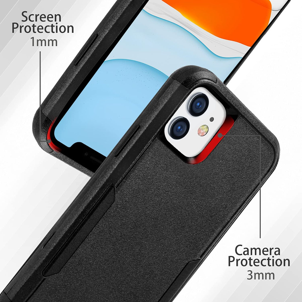 For Apple iPhone 15 Plus (6.7") Hybrid Bumper Dual Layer Heavy-Duty Military-Grade Rubber TPU Defender Protective  Phone Case Cover