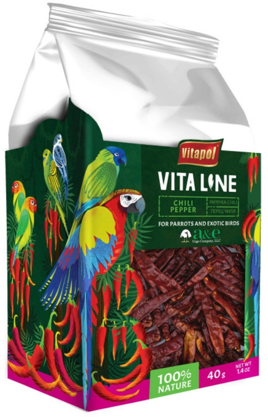 AE Cage Company Vita Line Chili Peppers for Parrots and Exotic Birds [Bird Supplies for Bird] 1 count