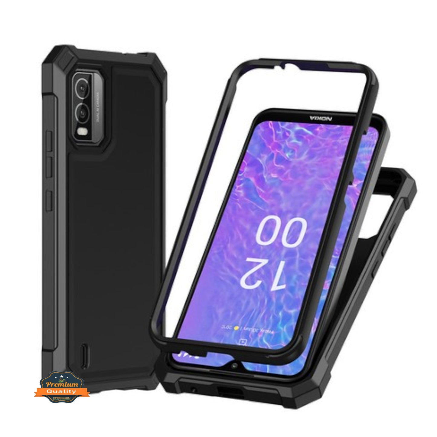 For TCL 50 XL 5G Hybrid 2in1 Front Bumper Frame Cover Square Edge Shockproof Soft TPU + Hard PC Anti-Slip Heavy Duty Case Cover -