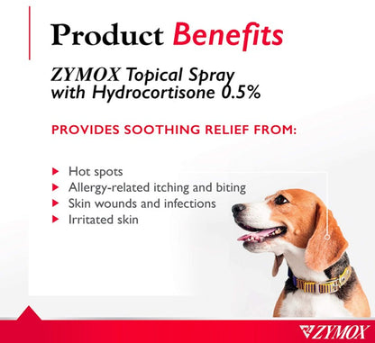 Zymox Topical Spray with Hydrocortisone for Dogs and Cats [Dog Supplies] 2 oz