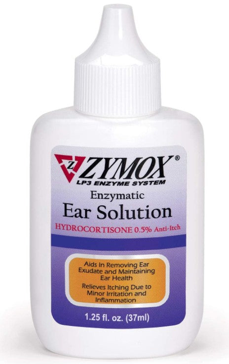 Zymox Enzymatic Ear Solution with Hydrocortisone for Dog and Cat [Dog Supplies] 1.25 oz