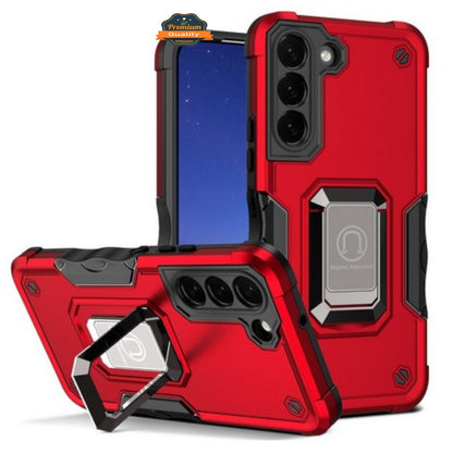 For Samsung Galaxy S24 FE /Fan Edition Hybrid 2 in 1 Hard PC TPU Heavy Duty Rugged Bumper Shockproof with Magnetic Ring Kickstand Case Cover