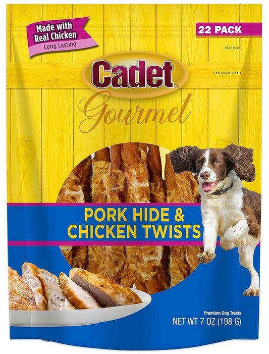 Cadet Gourmet Pork Hide and Chicken Twists [Dog Supplies for Dog] 22 count