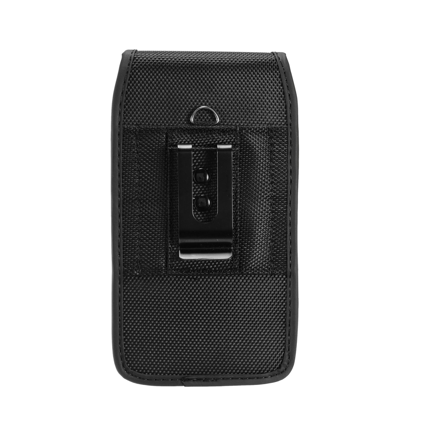 For Apple iPhone 16 Pro Max (6.9") Pouch Case Universal Vertical Canvas with Belt Clip Loop Holster Military Grade Cell Phone Holder Cover [Black]