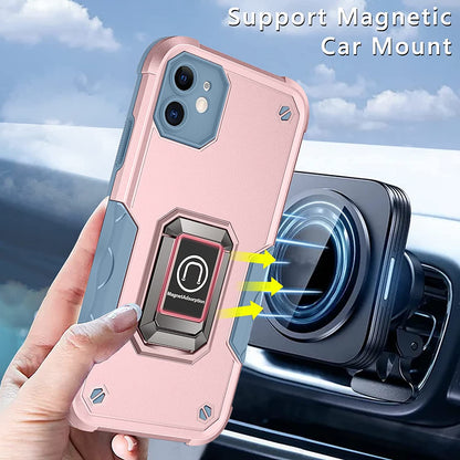 For Samsung Galaxy S24 FE /Fan Edition Hybrid 2 in 1 Hard PC TPU Heavy Duty Rugged Bumper Shockproof with Magnetic Ring Kickstand Case Cover