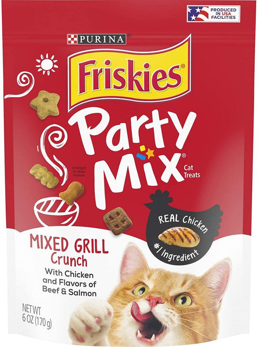 Friskies Party Mix Crunch Treats Mixed Grill [Cat Treats for Cat] 6 oz