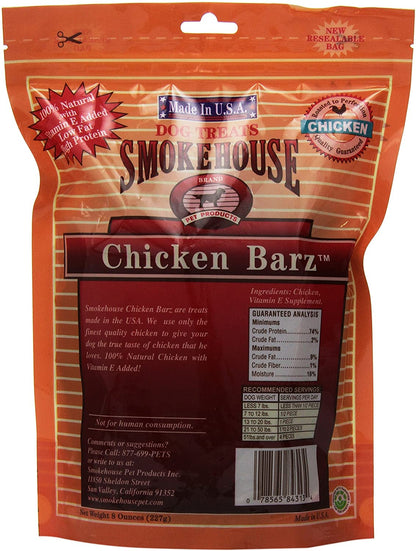 Smokehouse Chicken Barz Dog Treats [Dog Supplies] 8 oz